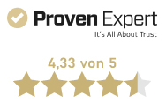 Proven Expert Bewertung 4,33 von 5 Sternen